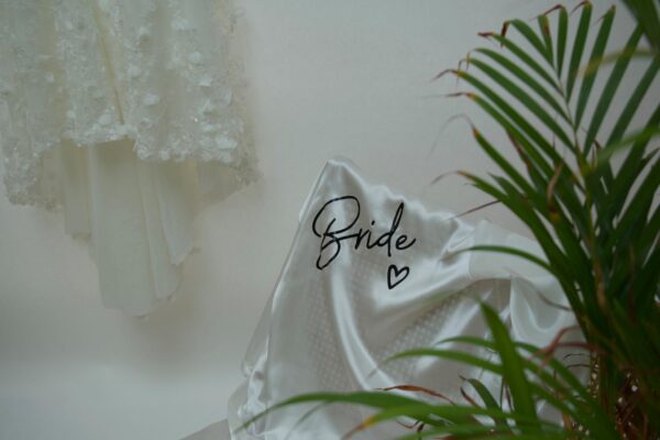 Champagne Badjas Bruid Satijn-Zijde Bride Medium - Afbeelding 6