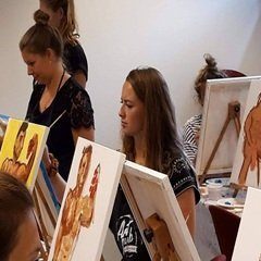 naakt model schilderen